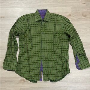 Robert Graham Green and Purple Checkered Shirt
